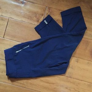 Navy Blue Cropped Dress Pants
